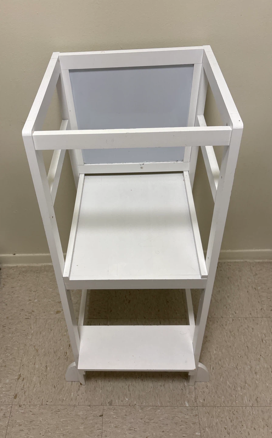 White Kitchen Helper Stool with Chalkboard - photo 4
