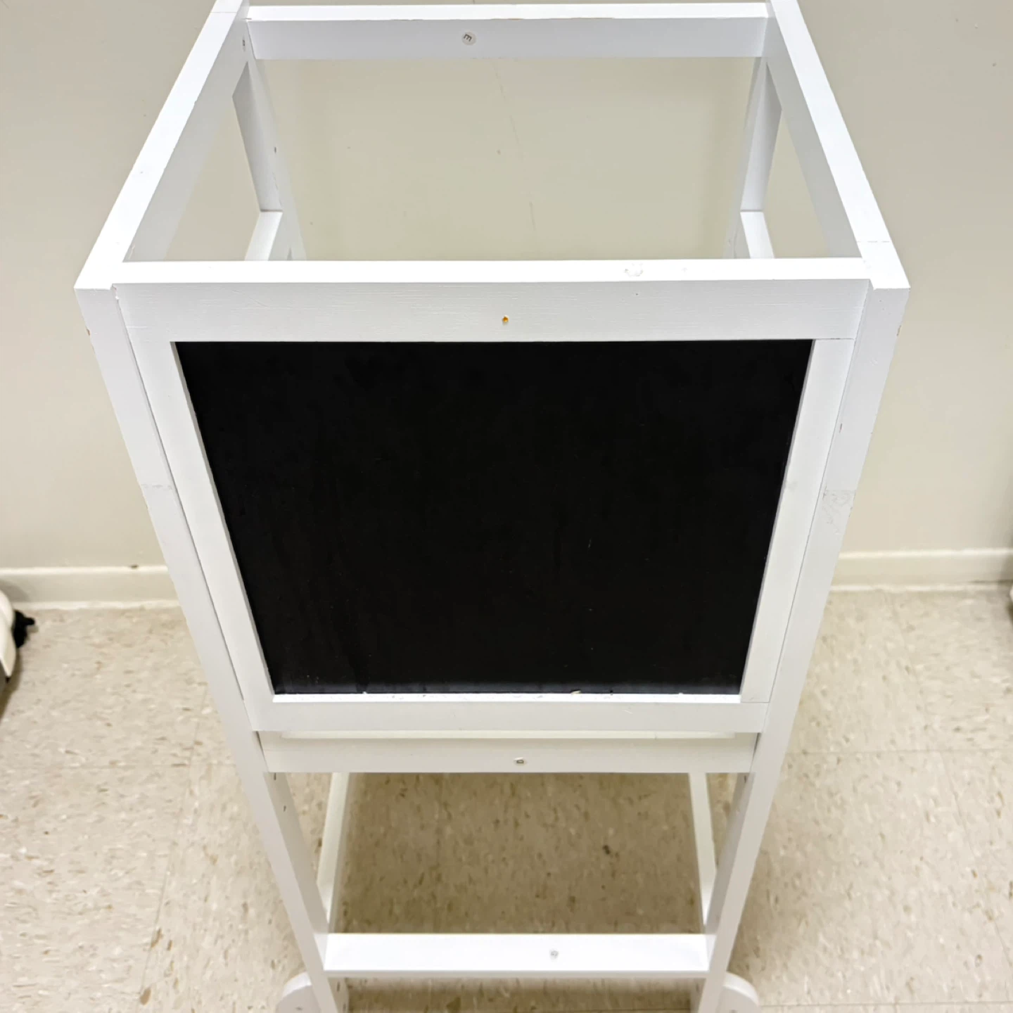 White Kitchen Helper Stool with Chalkboard - photo 3