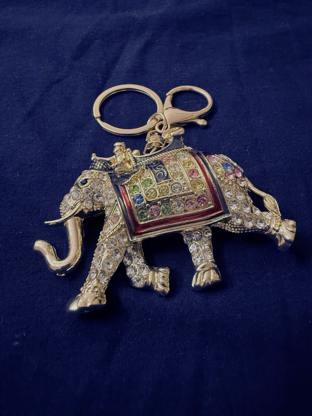 Decorative Elephant Keychain with Rhinestones