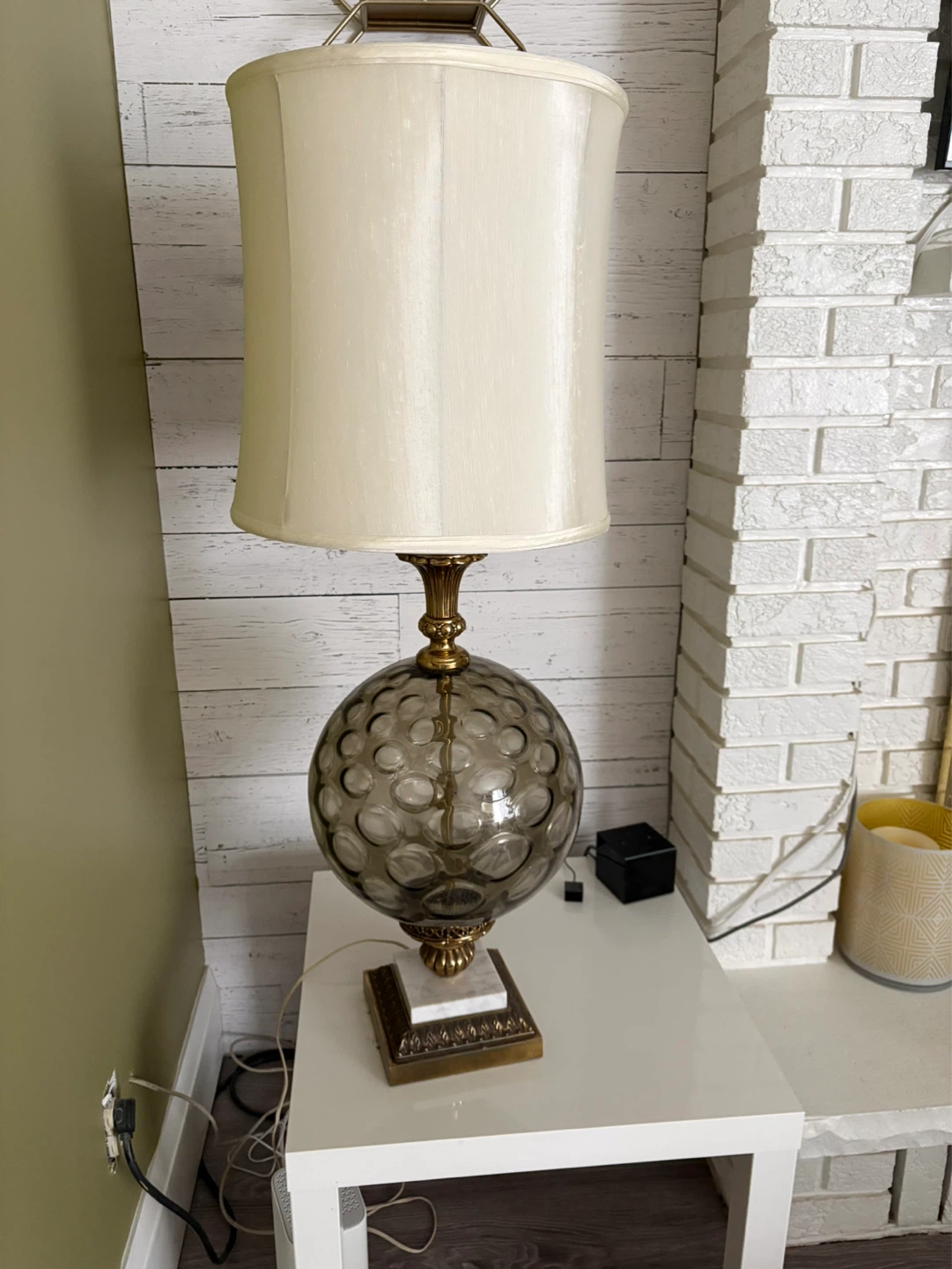 Vintage Glass Globe Table Lamp - Set of 2
