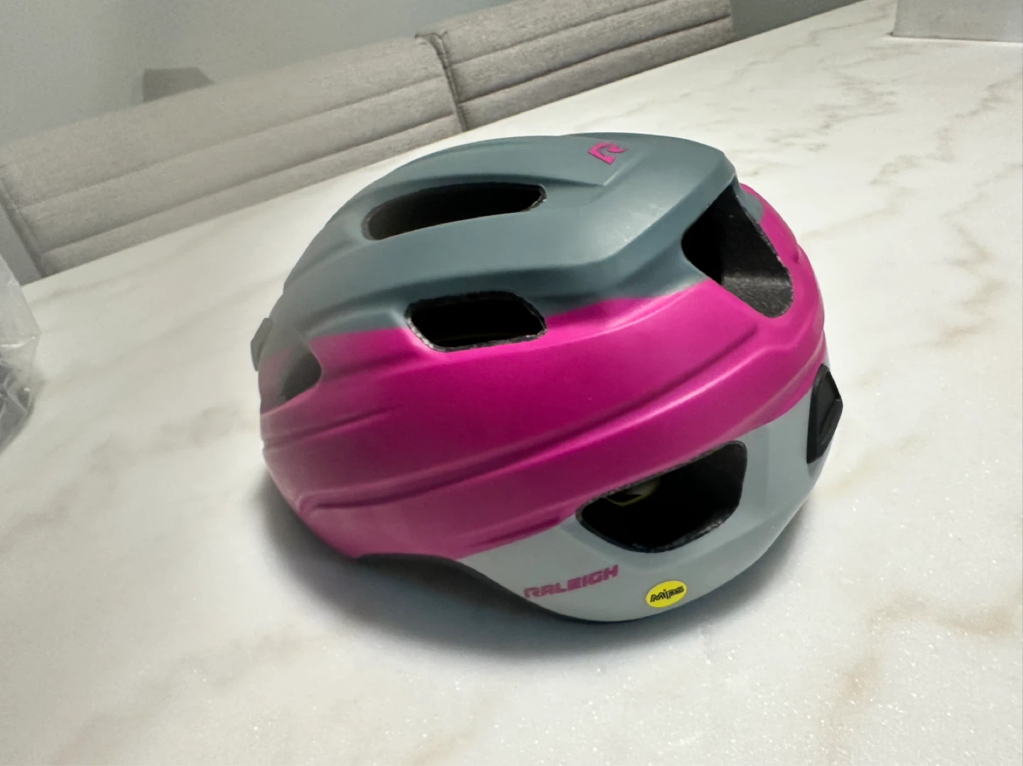 Raleigh Youth Bicycle Helmet - Grey/Pink (54-58 cm)