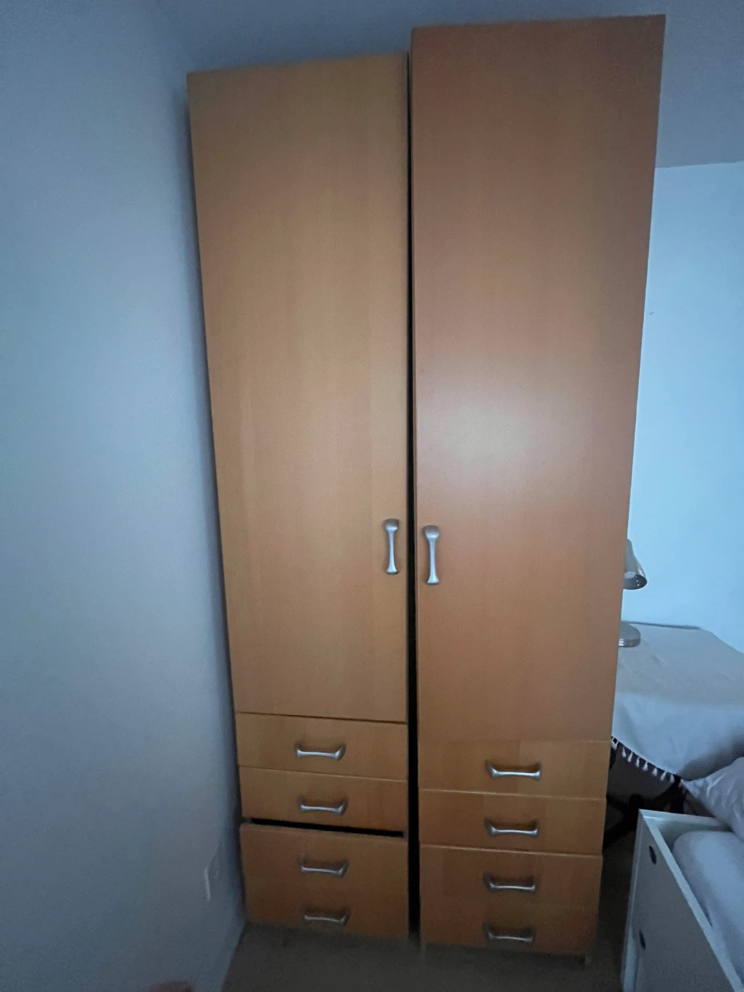 Two-door wardrobe with drawers