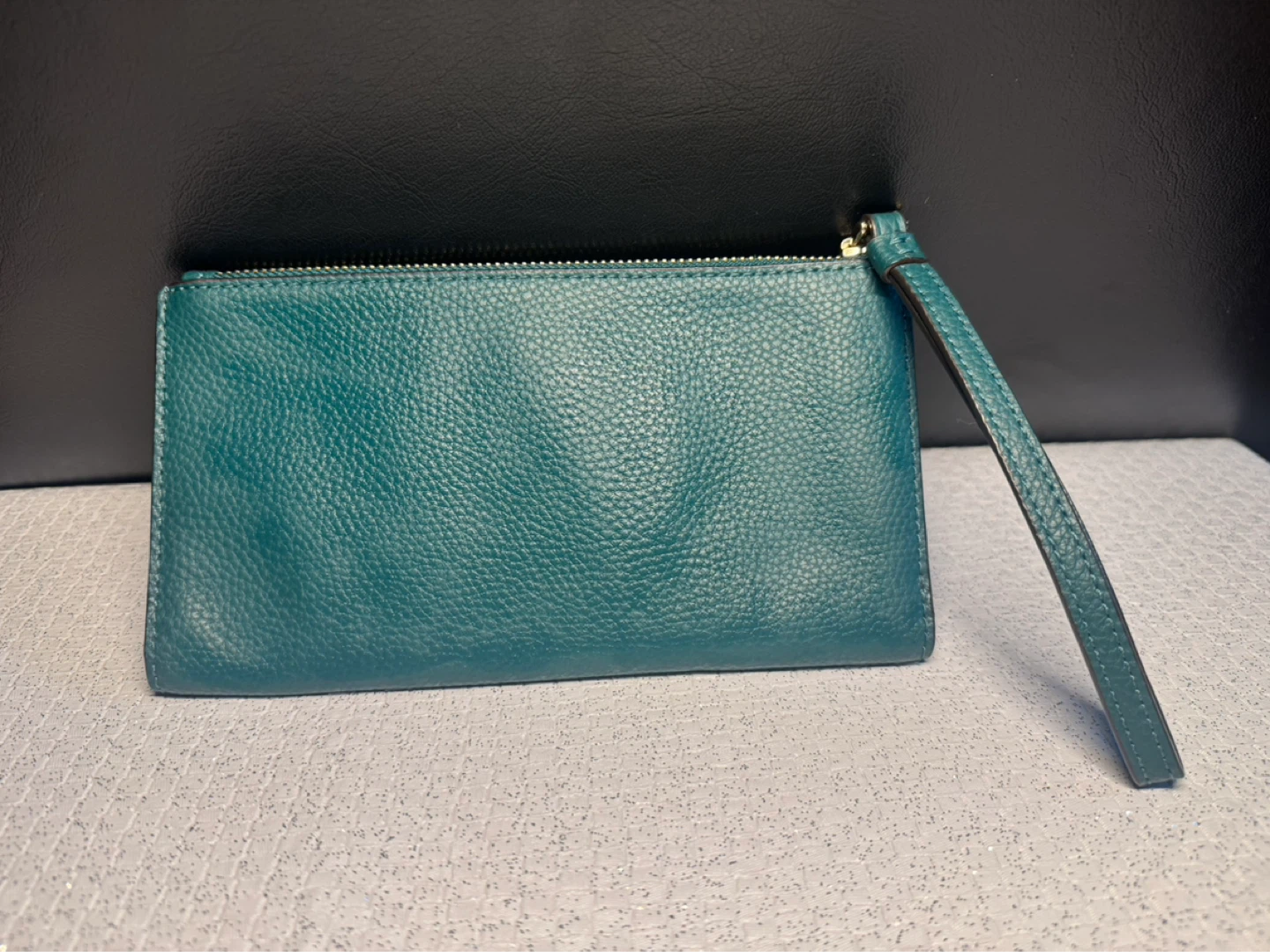 Coach Wristlet Wallet Teal Pebbled Leather - photo 3