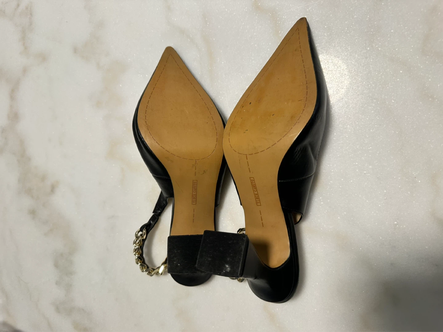 Vince Camuto Black Chain Slingback Heels - photo 2