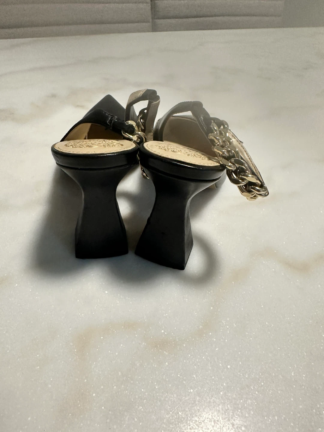 Vince Camuto Black Chain Slingback Heels - photo 3