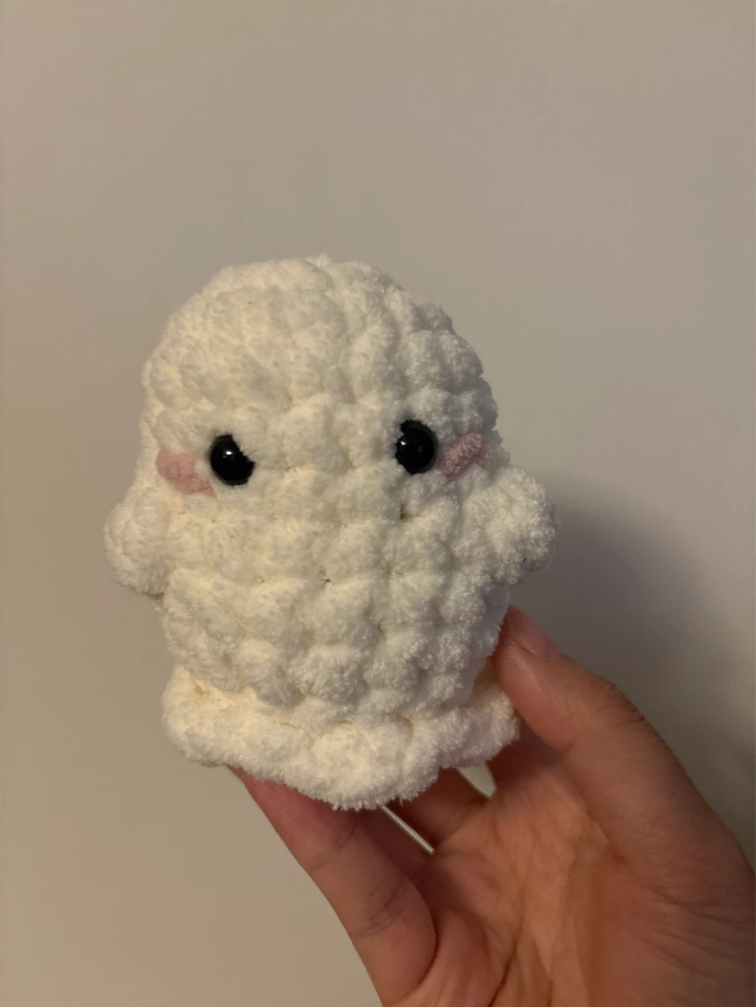 Handmade White Crochet Ghost Plushie