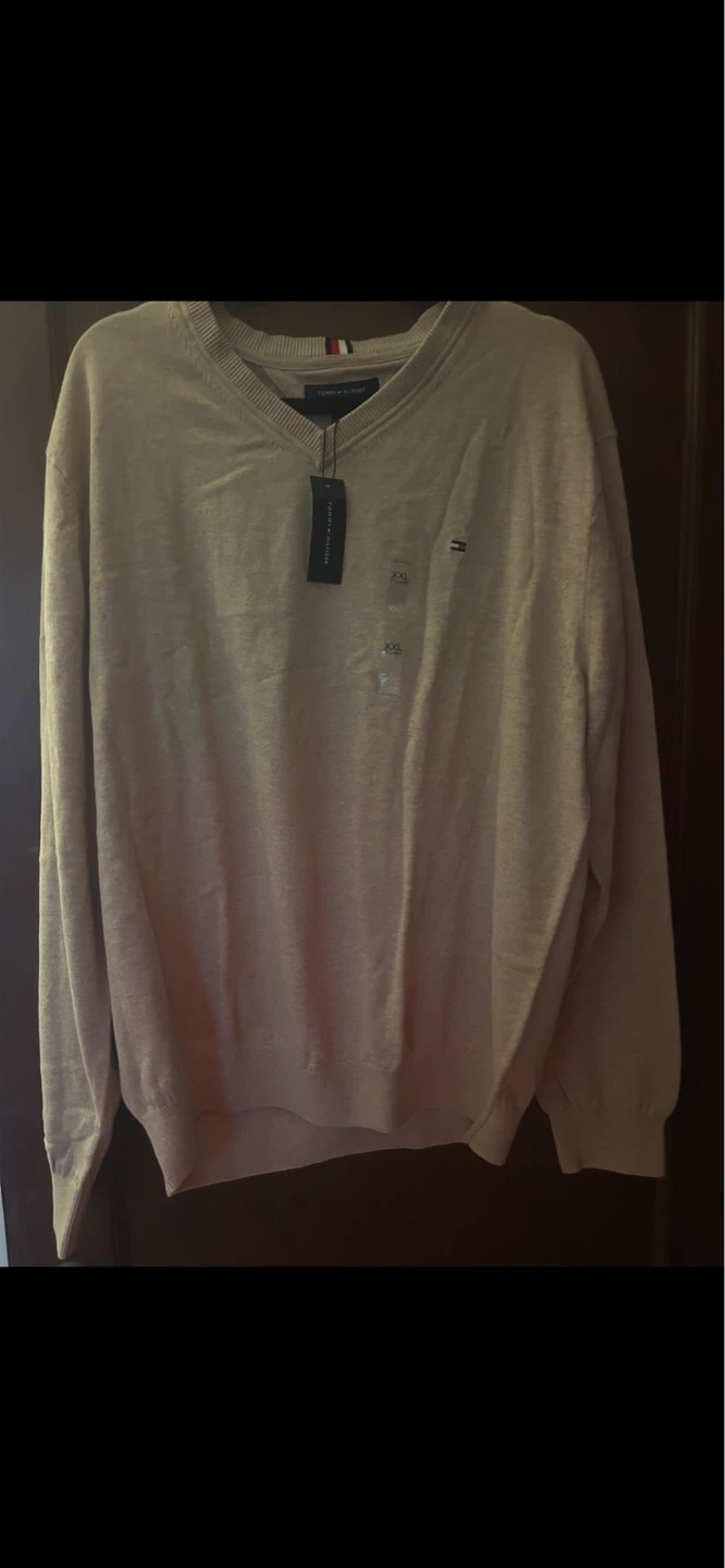 Tommy Hilfiger V-Neck Sweater XXL Tan