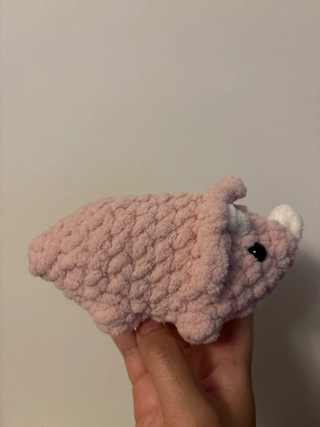 Handmade Pink Triceratops Plush Toy - photo 3