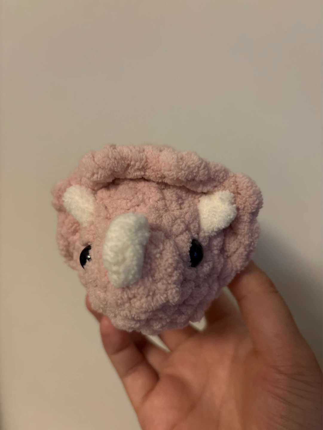 Handmade Pink Triceratops Plush Toy