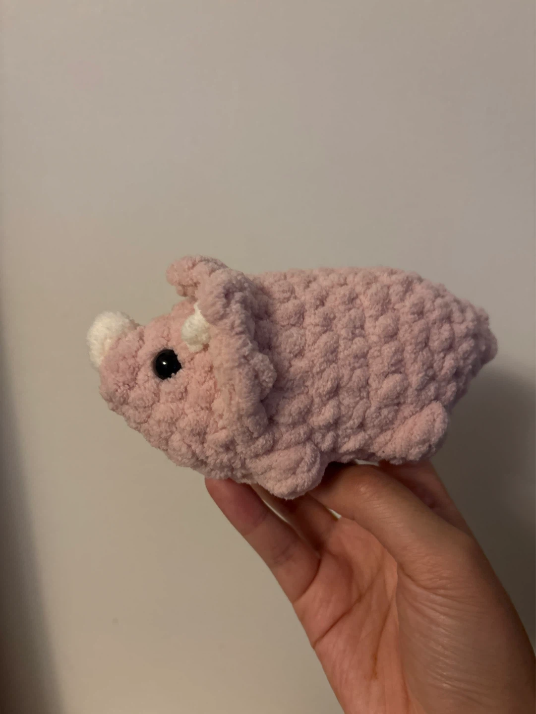 Handmade Pink Triceratops Plush Toy - photo 2