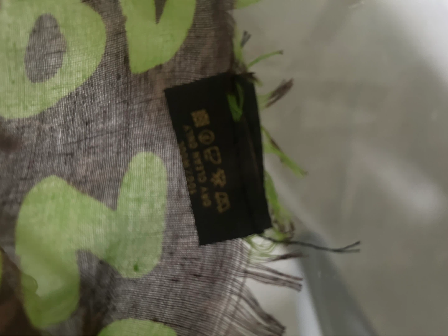 Authentic Louis Vuitton Paris Scarf - Brown/Green Monogram Print - photo 4
