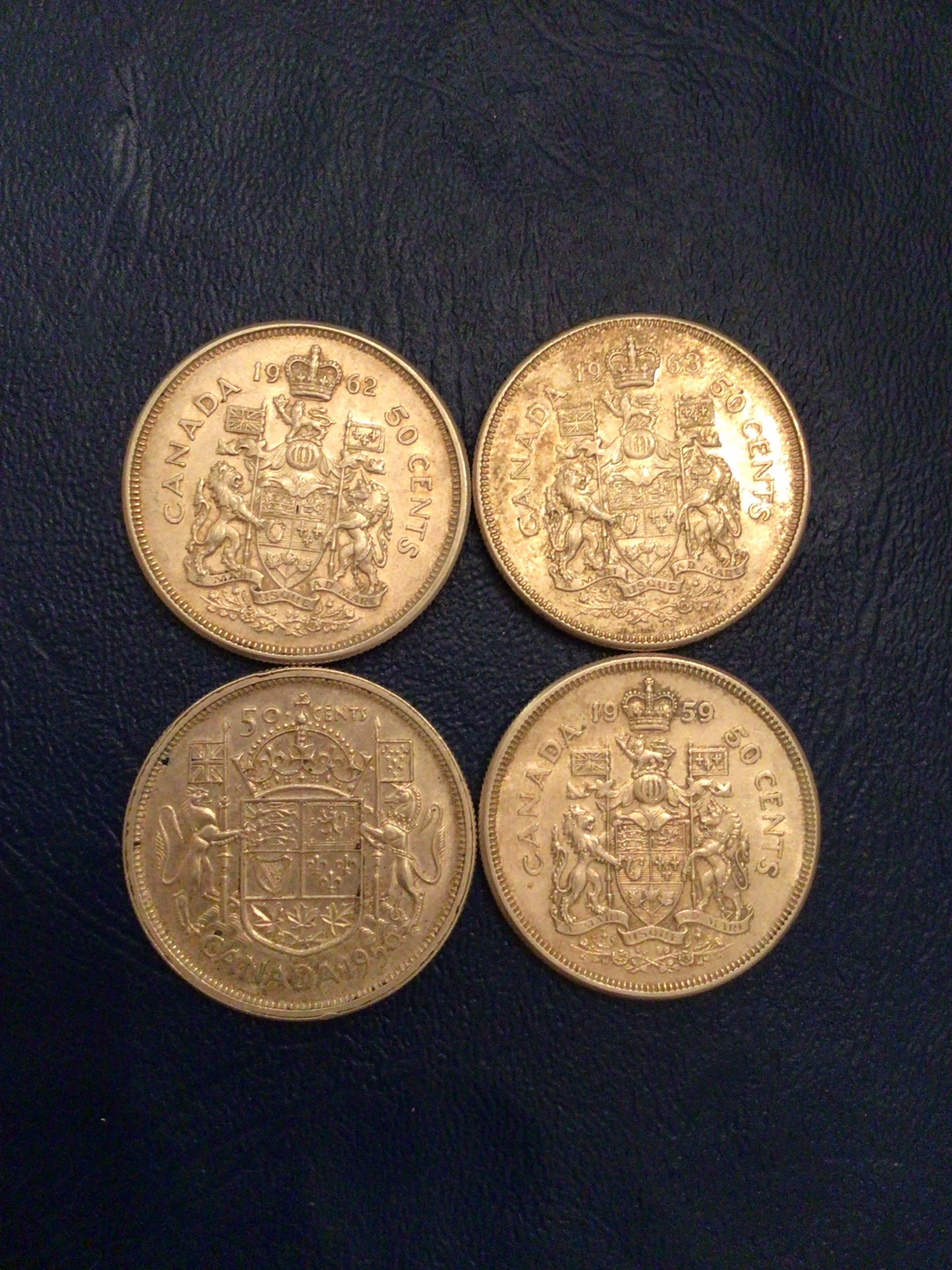 Canadian Silver 50 Cent Coins 1959 & 1962