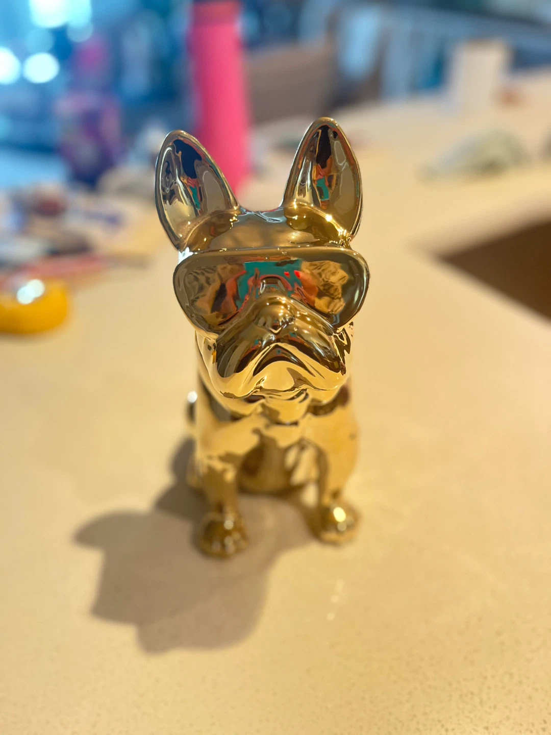 Ceramic gold colour Frenchi cookie jar 🐶 - photo 3