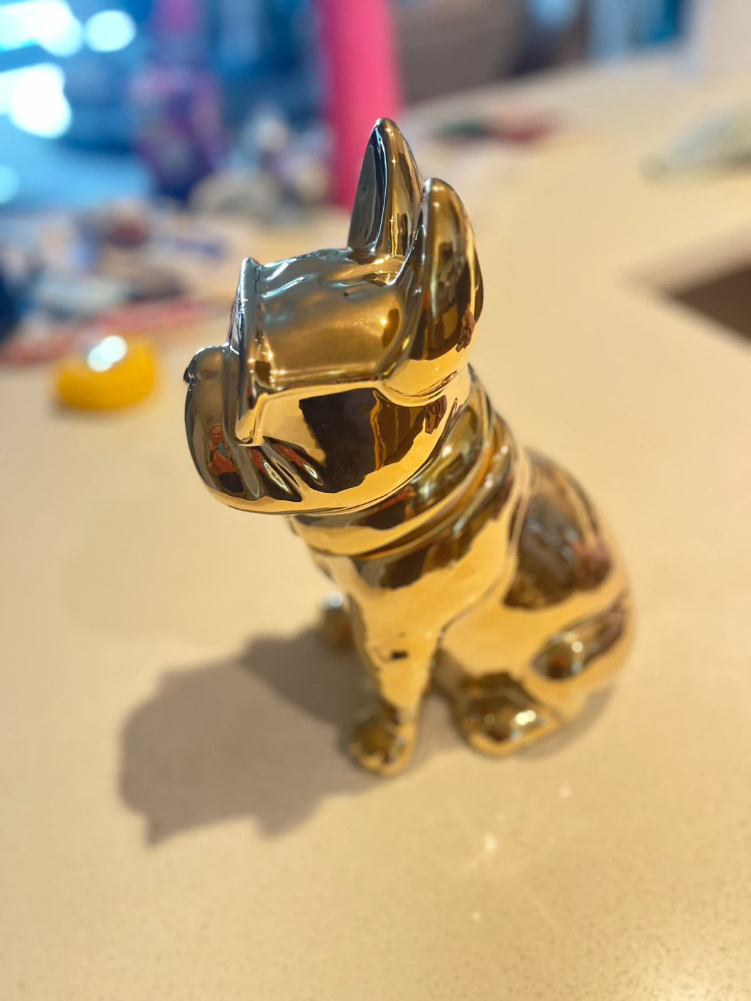 Ceramic gold colour Frenchi cookie jar 🐶 - photo 2