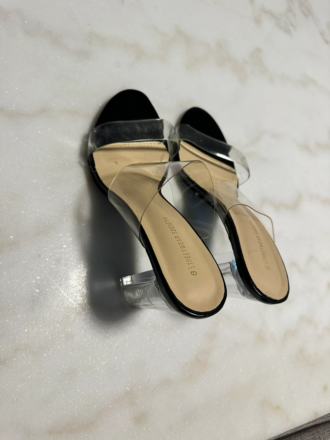 Streetwear Society Clear Strap Heels Size 8