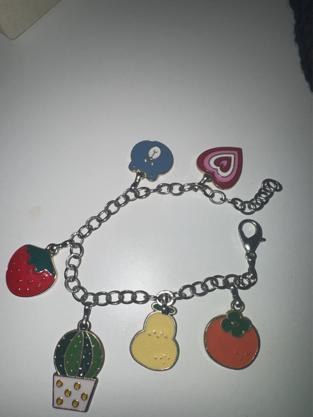 Charm Bracelet with Fruit and Heart Charms