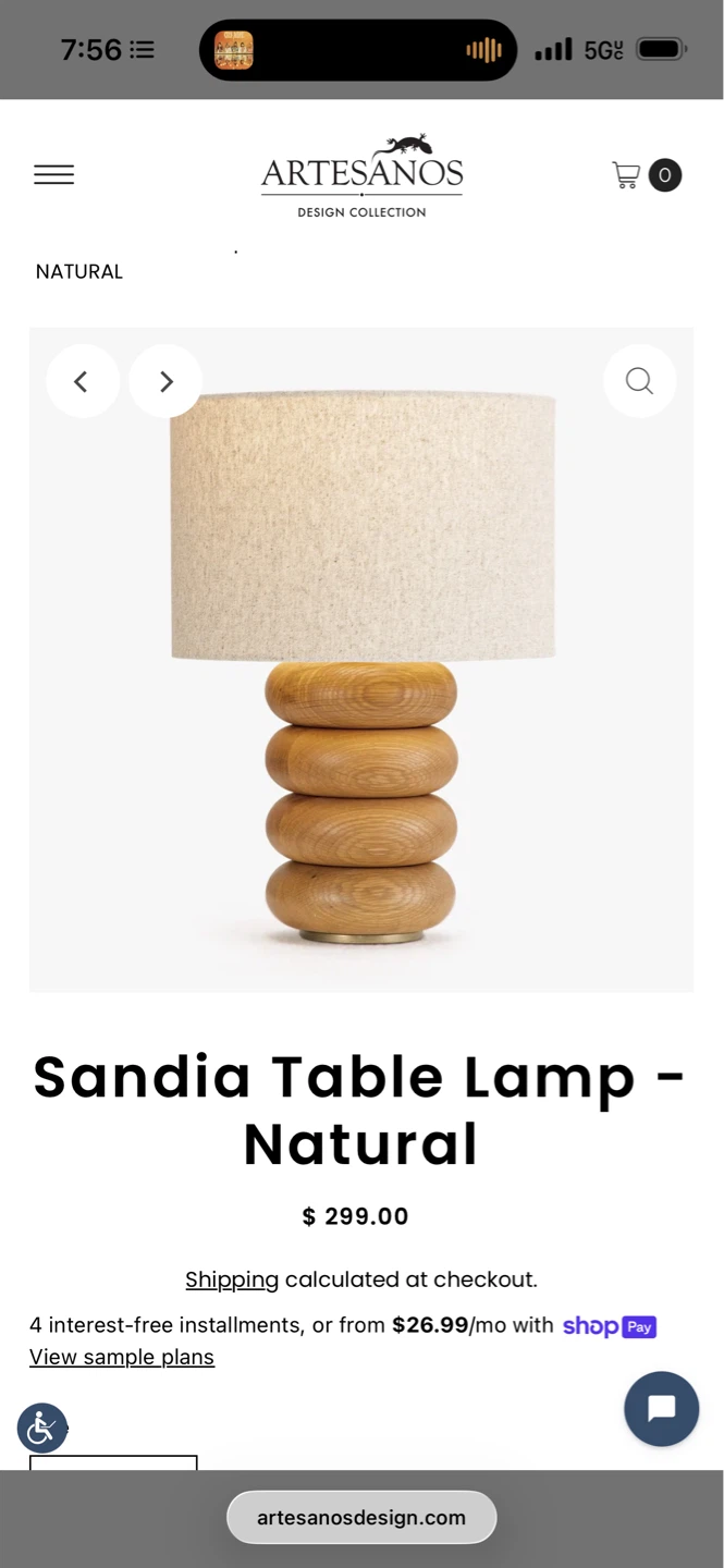 Artesanos Sandia Table Lamp - Natural Wood - photo 3