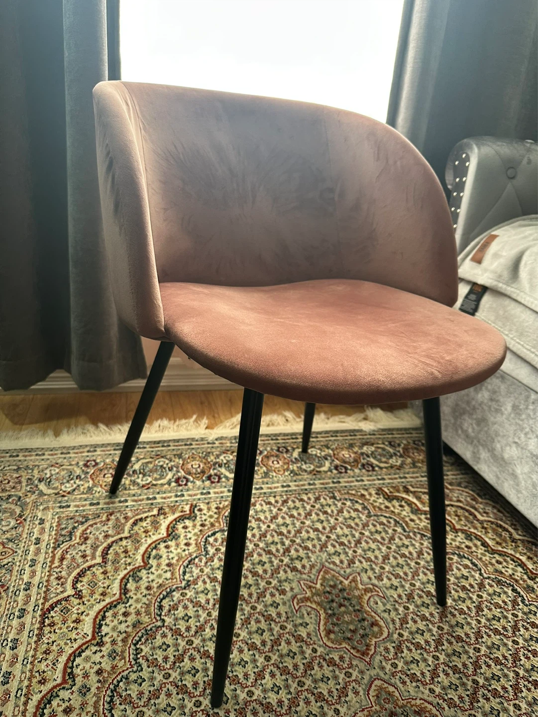 Pink Velvet Accent Chair - photo 4
