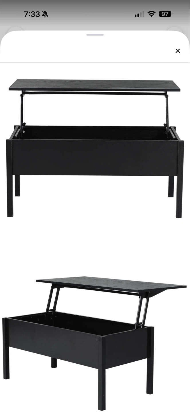 Black Lift-Top Coffee Table - photo 3
