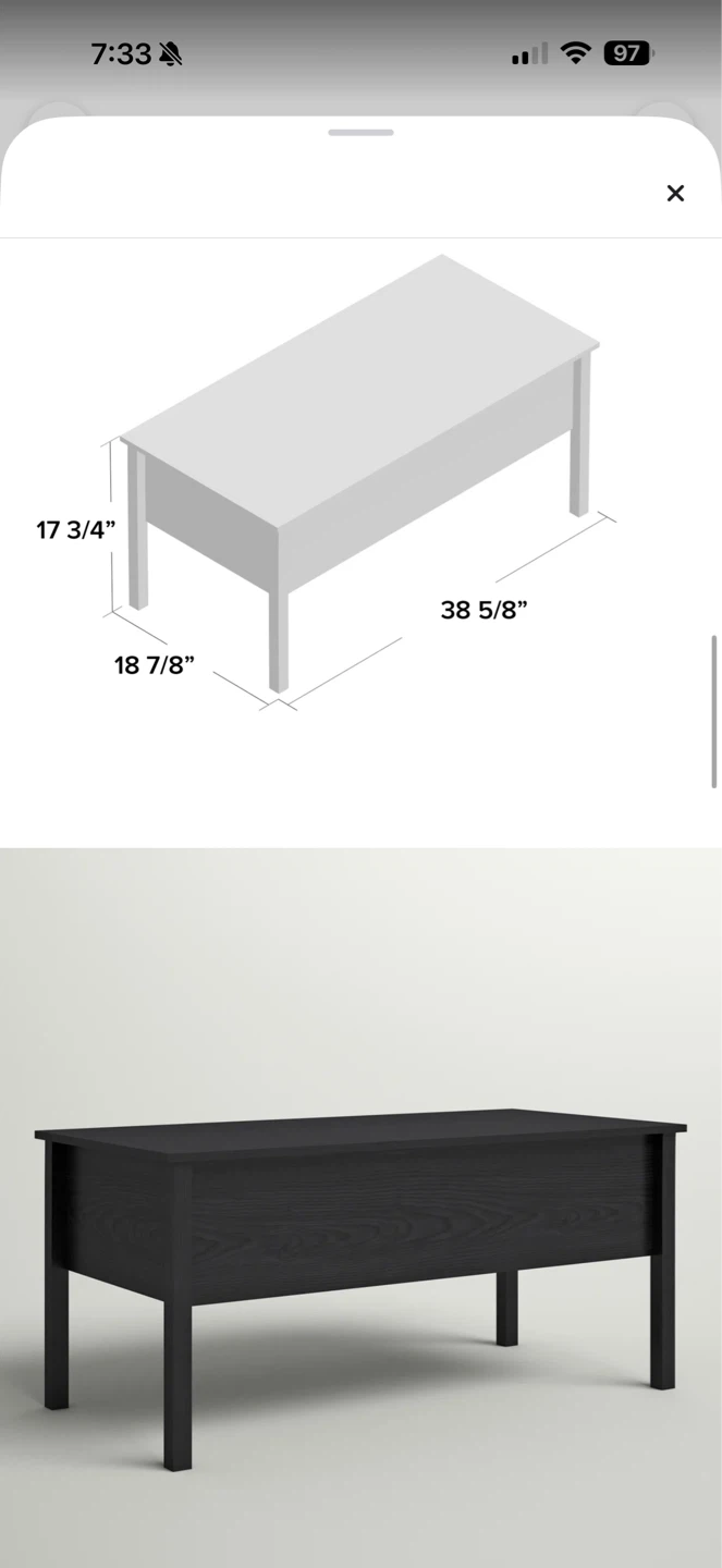 Black Lift-Top Coffee Table - photo 4