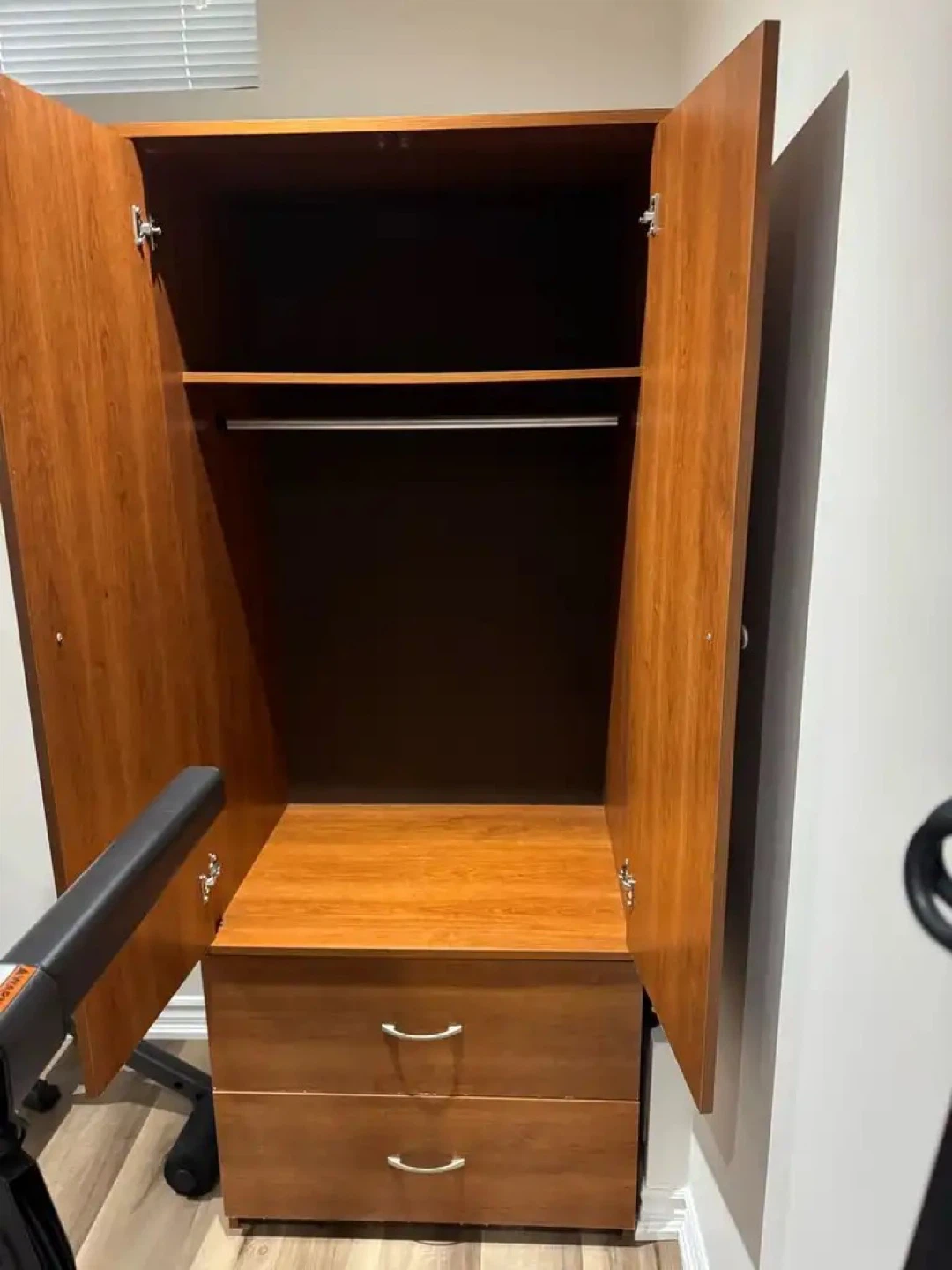 Wooden Wardrobe with Two Drawers