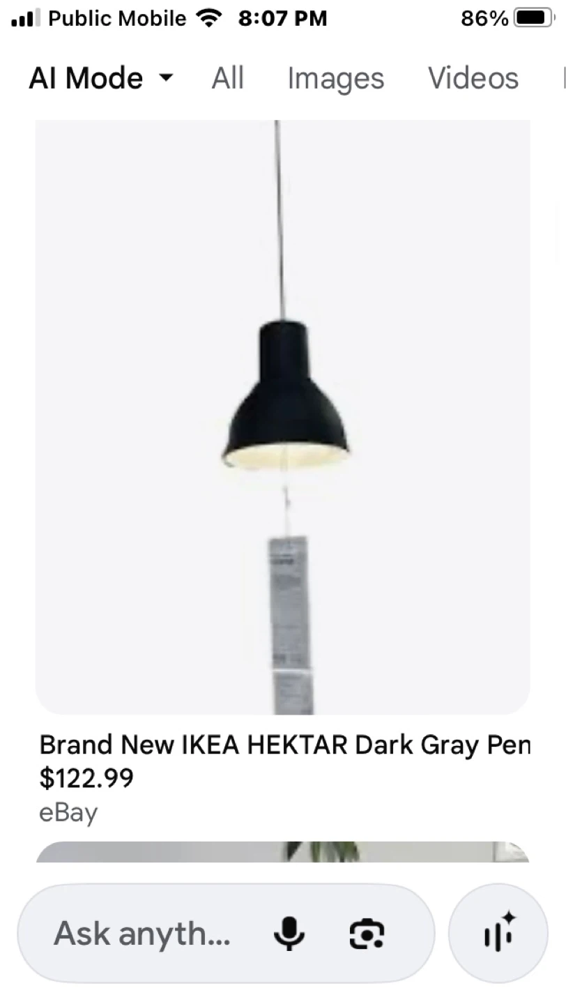 IKEA HEKTAR pendant lamp in dark gray. - photo 3