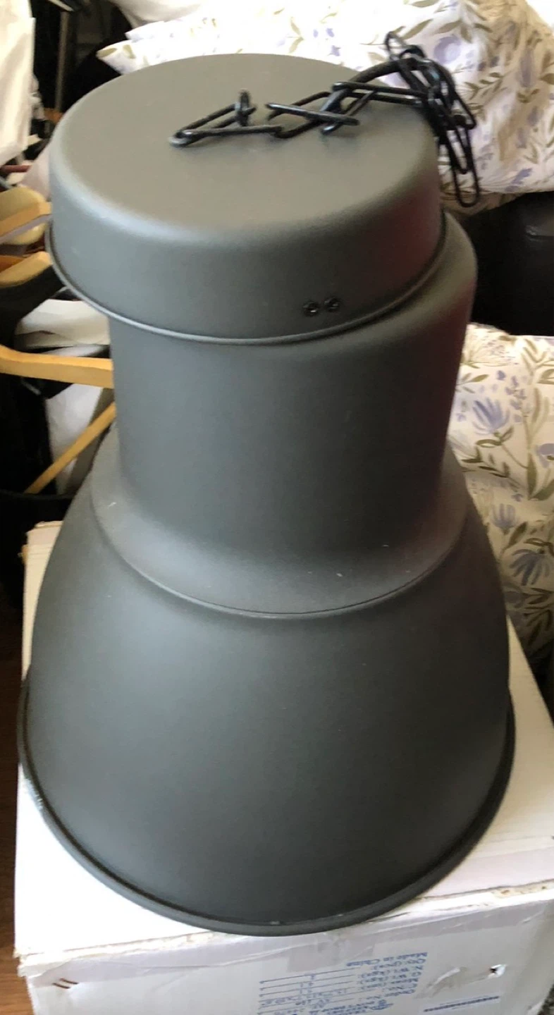 IKEA HEKTAR pendant lamp in dark gray.