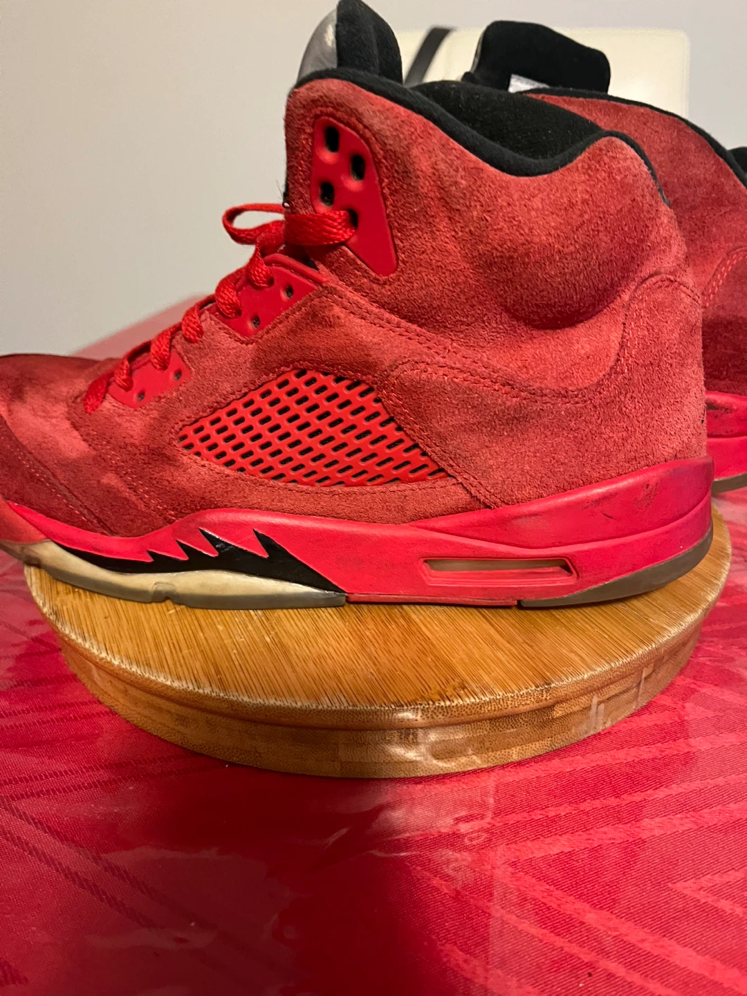 Air Jordan 5 Red Suede Sneakers size 10 - photo 5