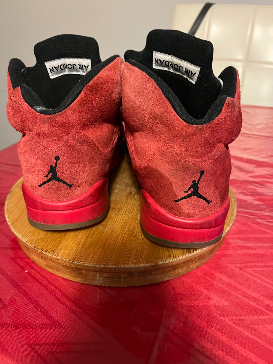 Air Jordan 5 Red Suede Sneakers size 10