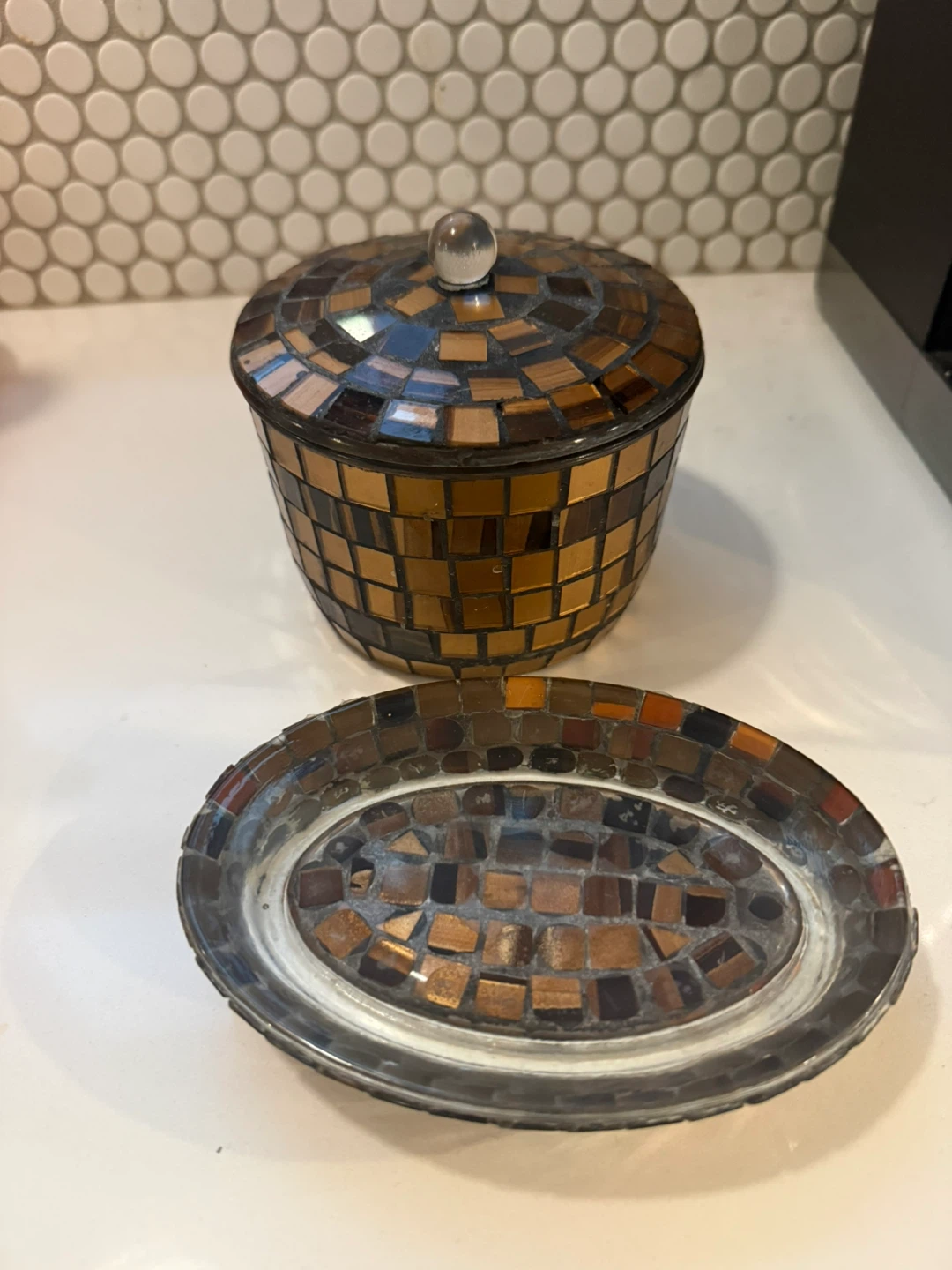 Mosaic Decorative Jar with Lid