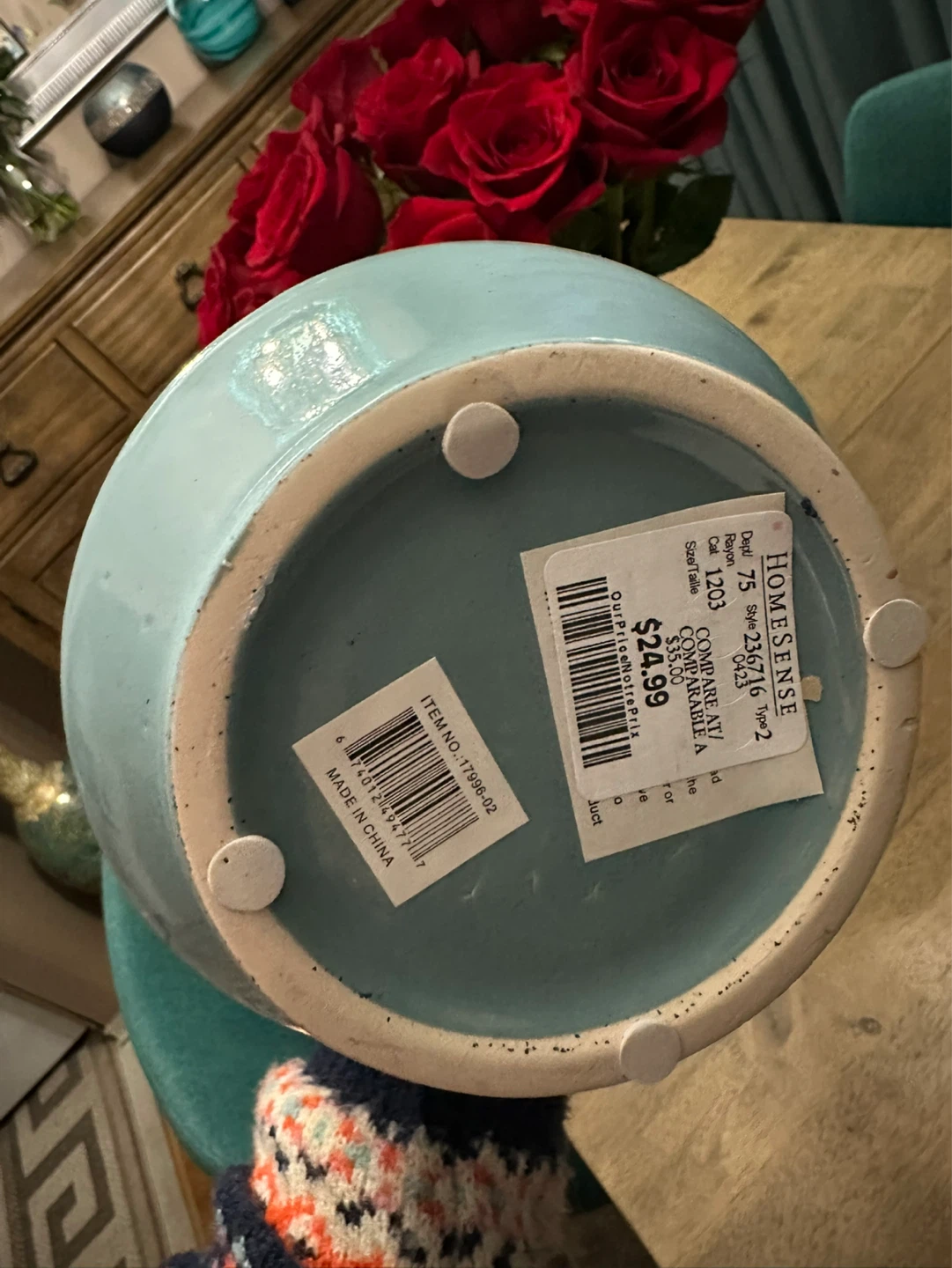 Homesense Blue Ceramic Decorative Vase - photo 5