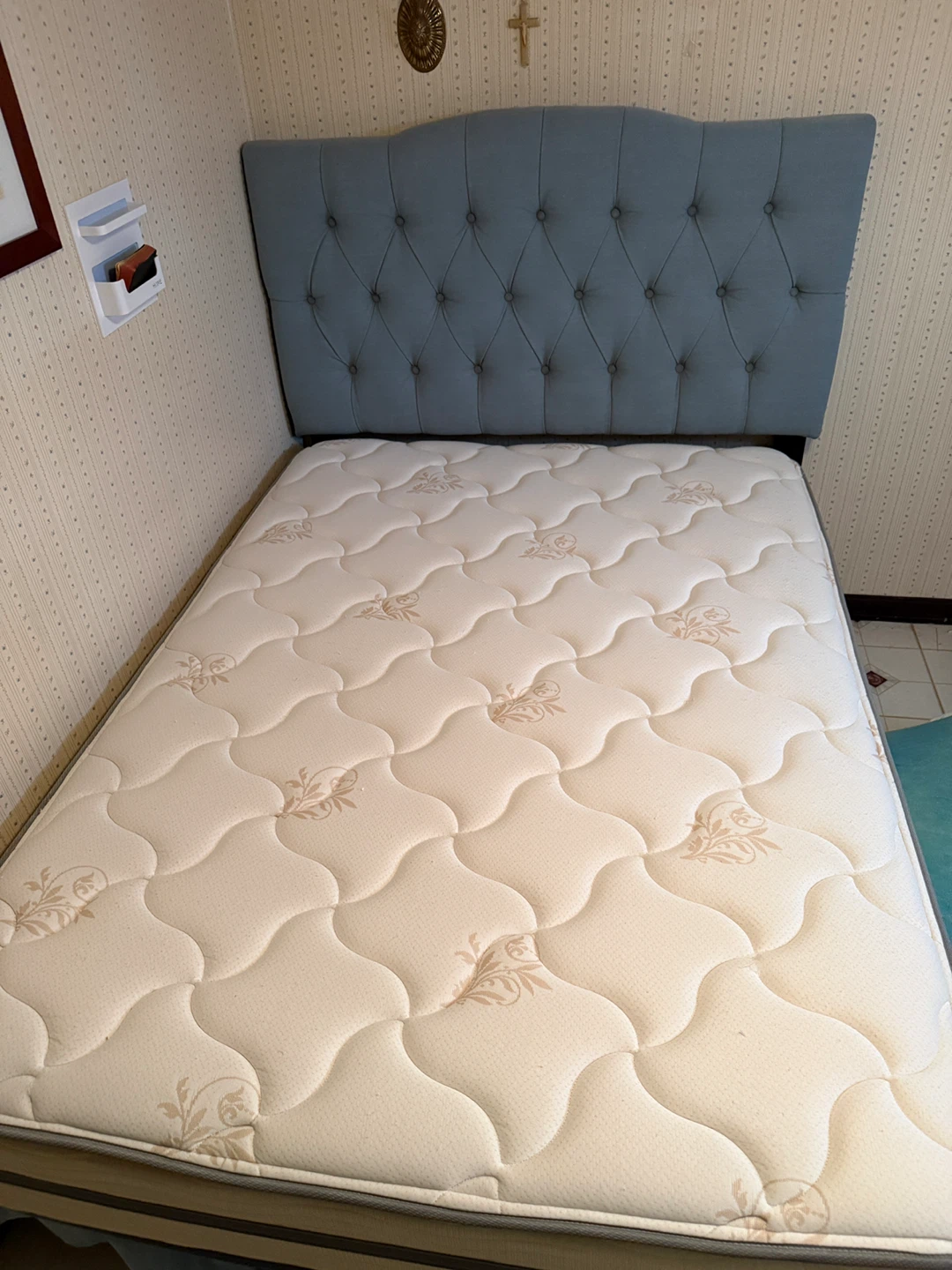 Full Mattress with Tufted Headboard and frame