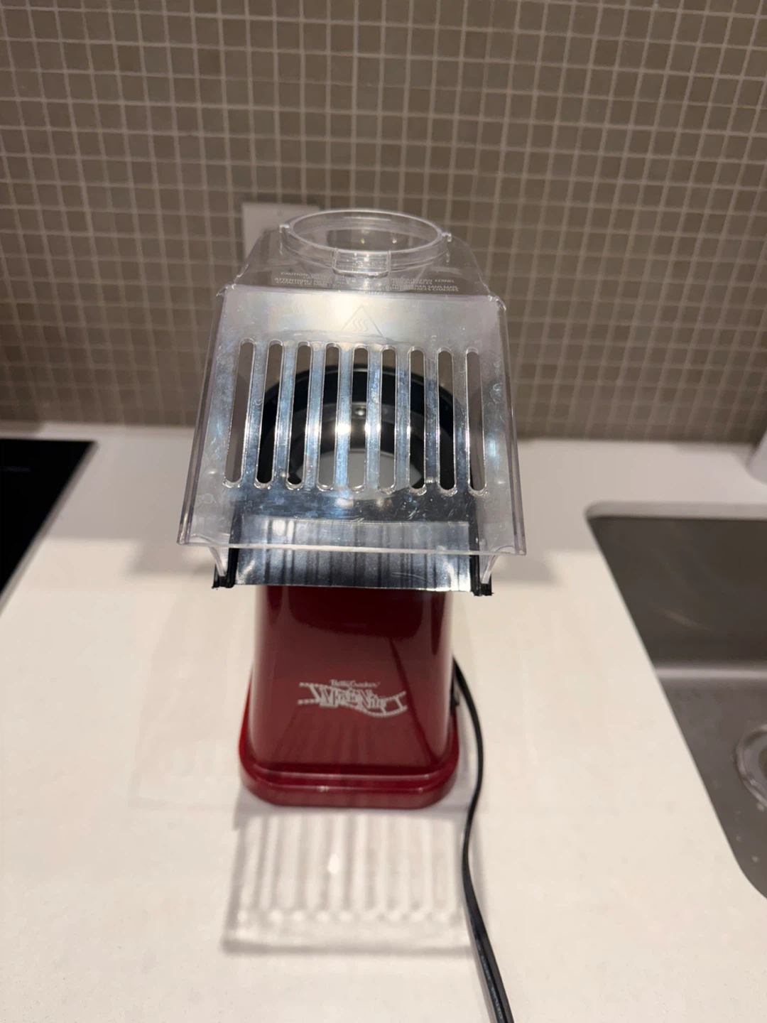 Hot Air Popcorn Popper Red - photo 3