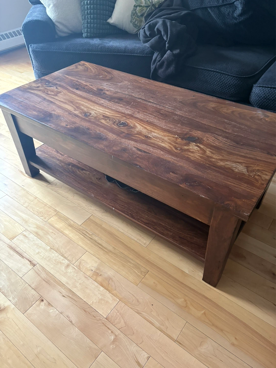 Solid Wood Coffee Table with Shelf