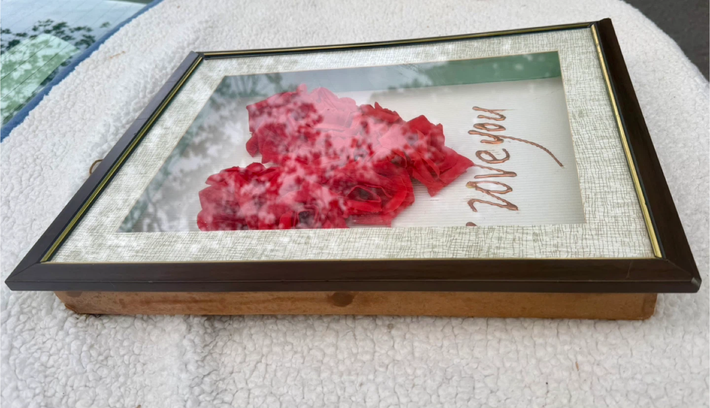 Framed Red Roses "I Love You" Heart Shadow Box - photo 2