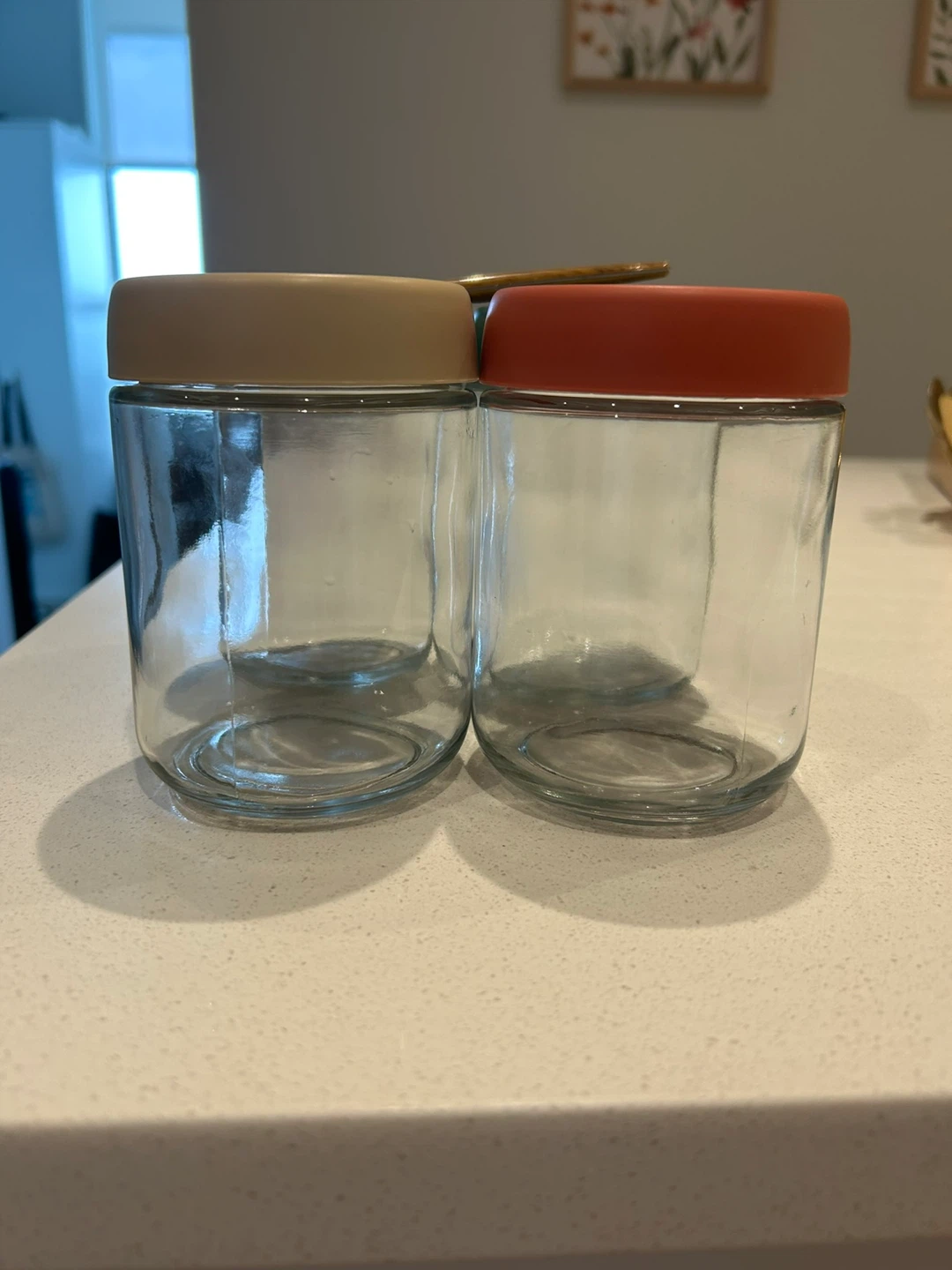 Set of 4 Glass Jars with Spoon