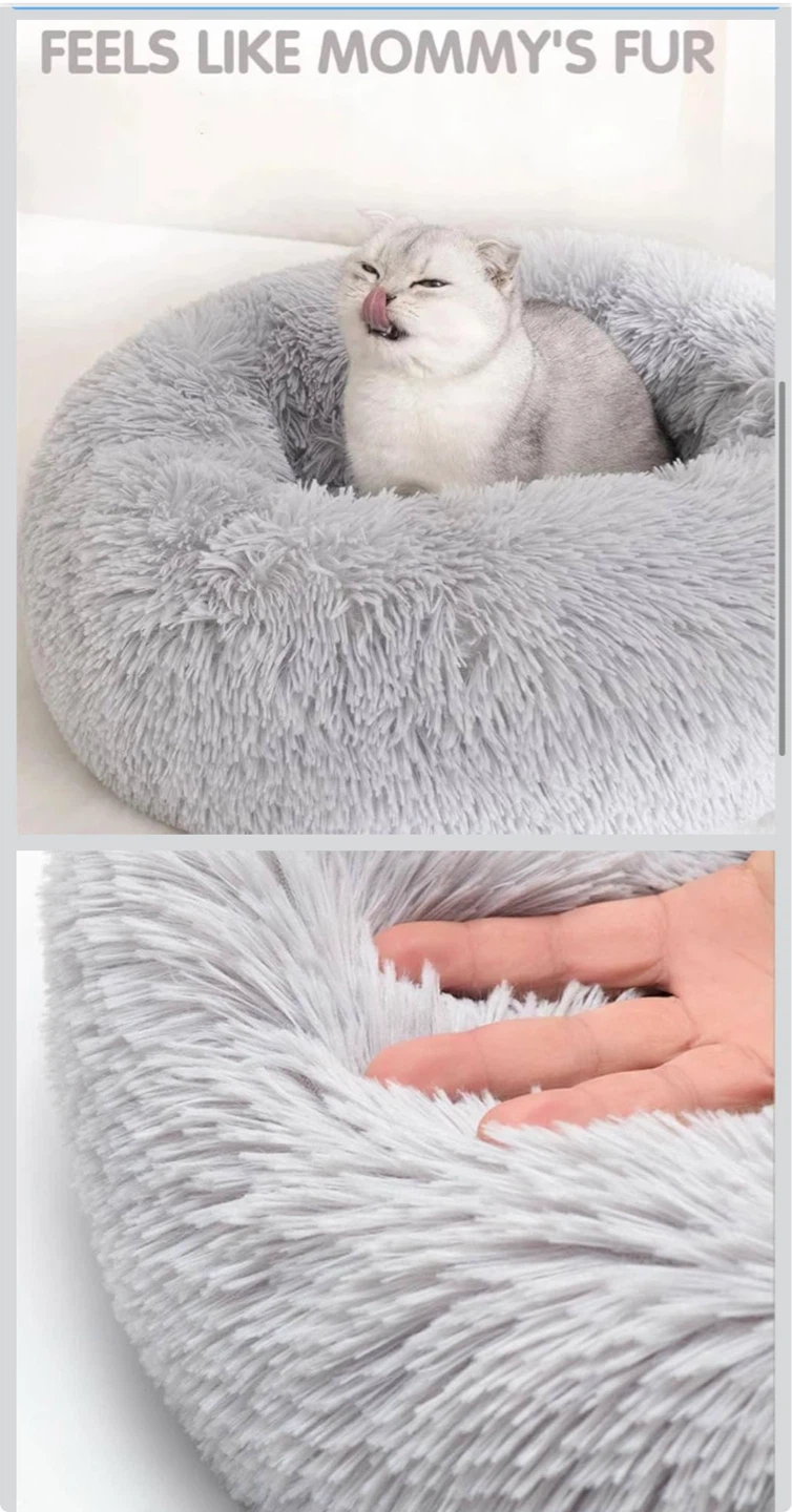 New Calming Pet Bed for Small Dogs & Cats - Grey - photo 4