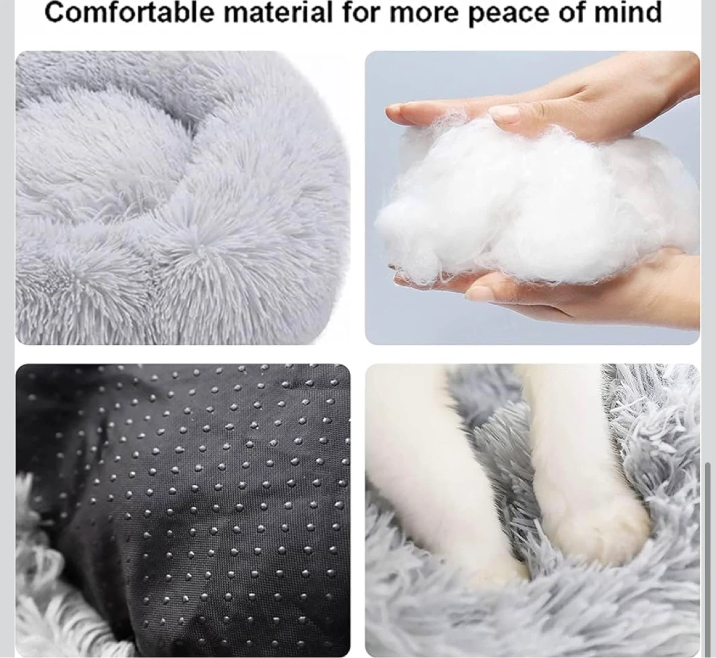New Calming Pet Bed for Small Dogs & Cats - Grey - photo 5
