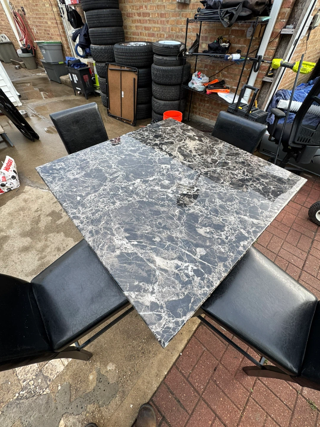 Marble Top Dining Table with 4 Chairs - photo 3