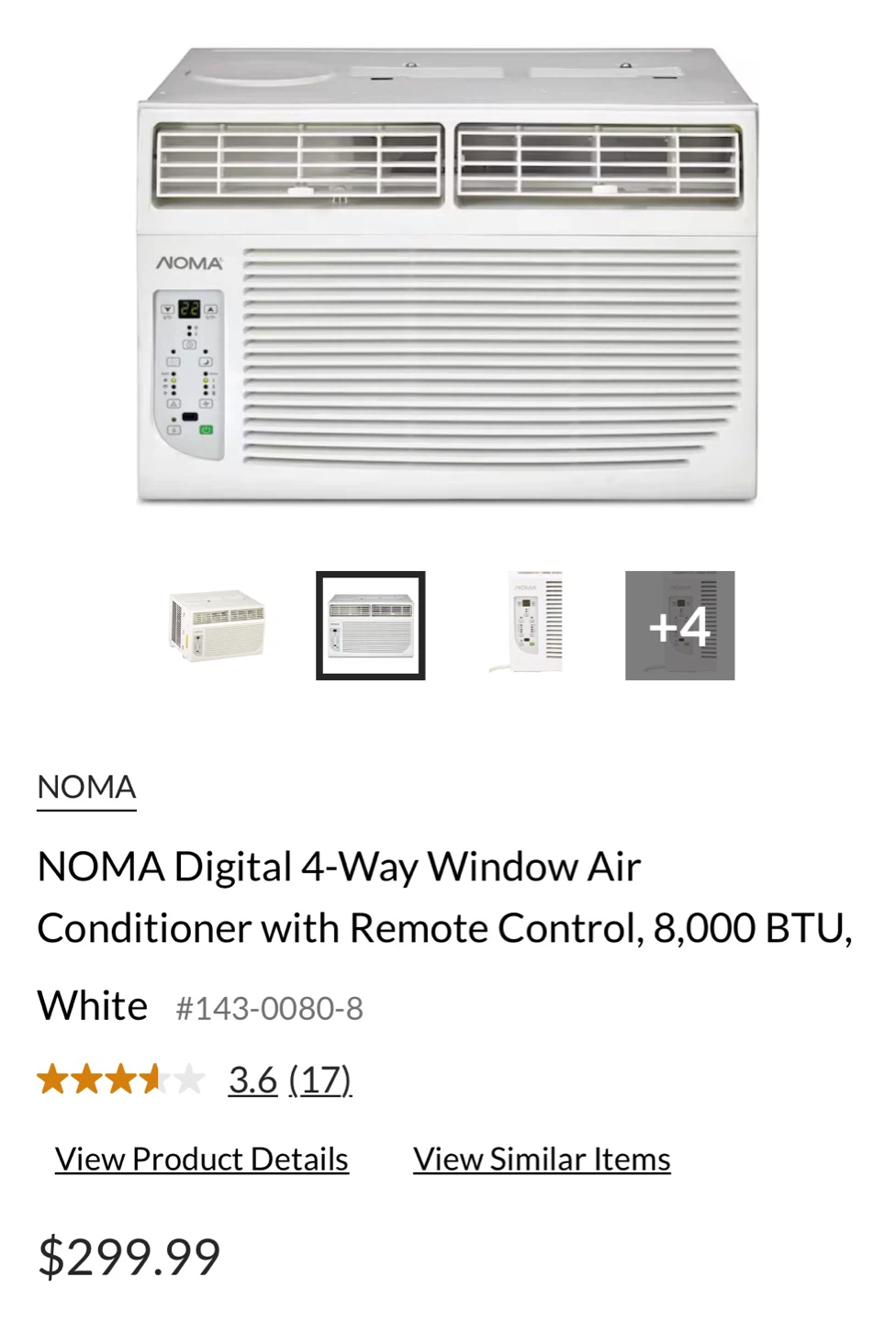 NOMA Digital 4-Way Window Air Conditioner 8,000 BTU - photo 2