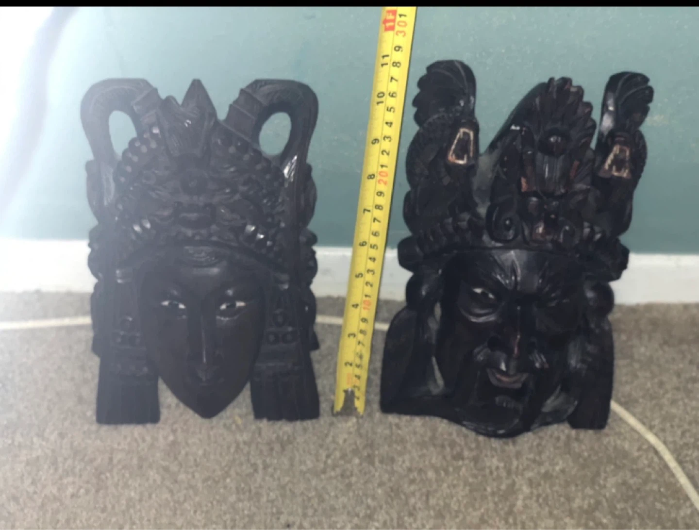 Wooden Carved Masks - Set of 2 - photo 4
