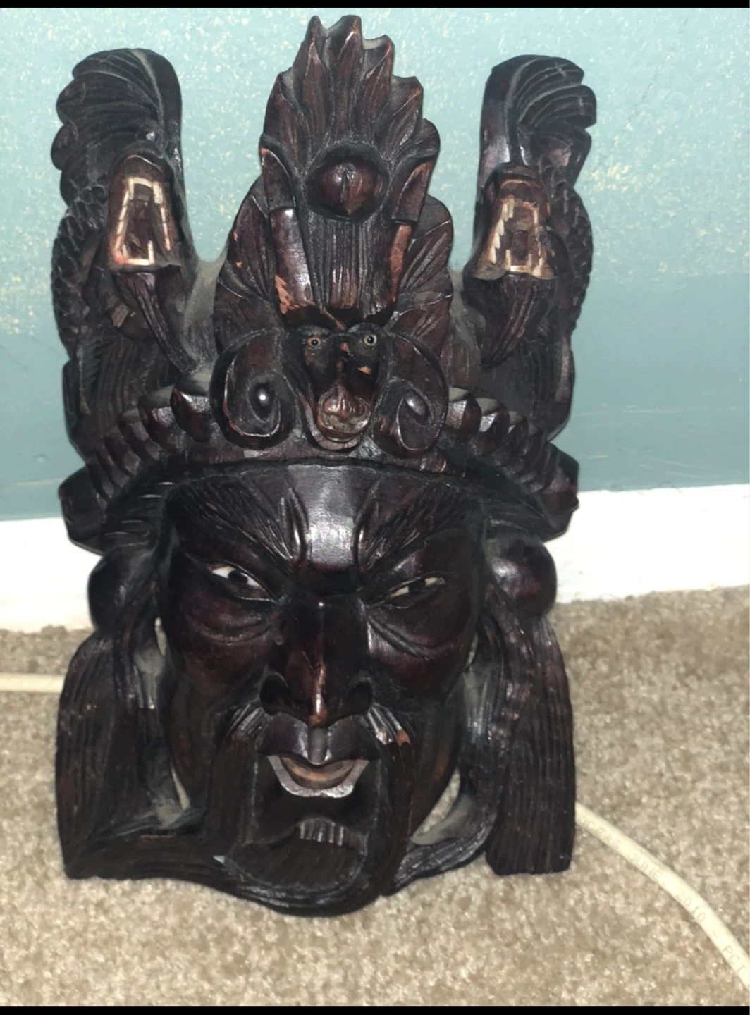 Wooden Carved Masks - Set of 2 - photo 3