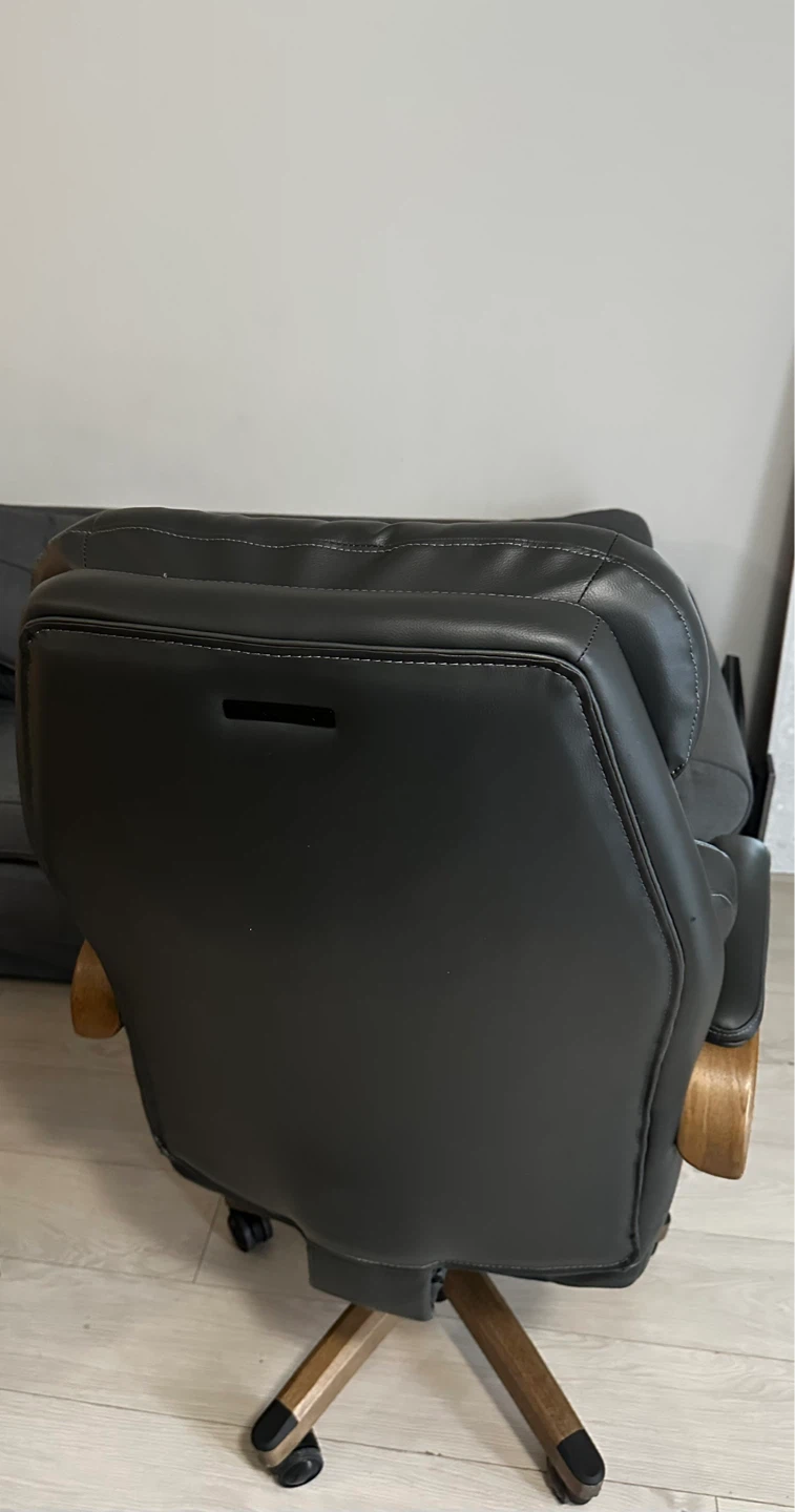 Black Executive Office Chair with Wood Accents - photo 3