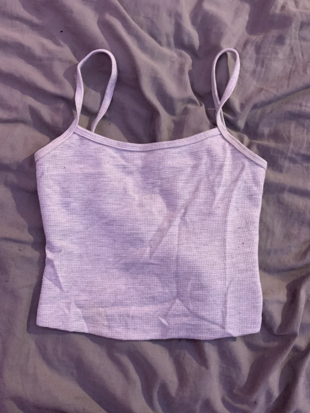 Garage White Ribbed Tank Top