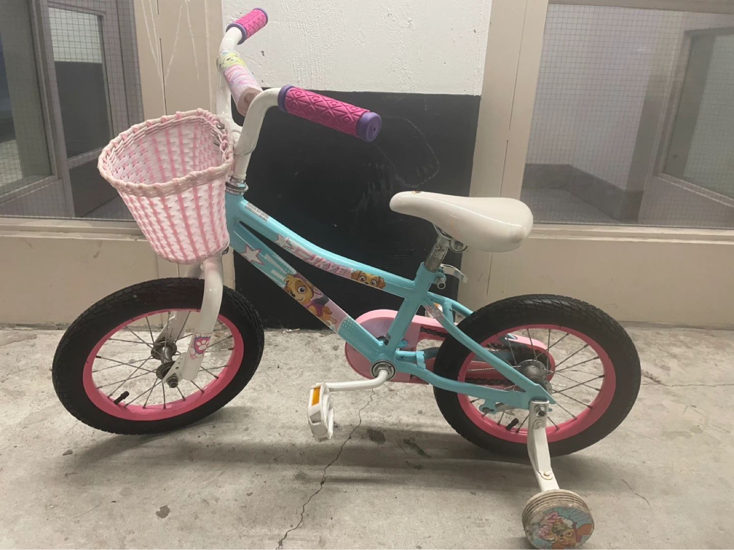 Kids 12" Bike with Training Wheels & Basket