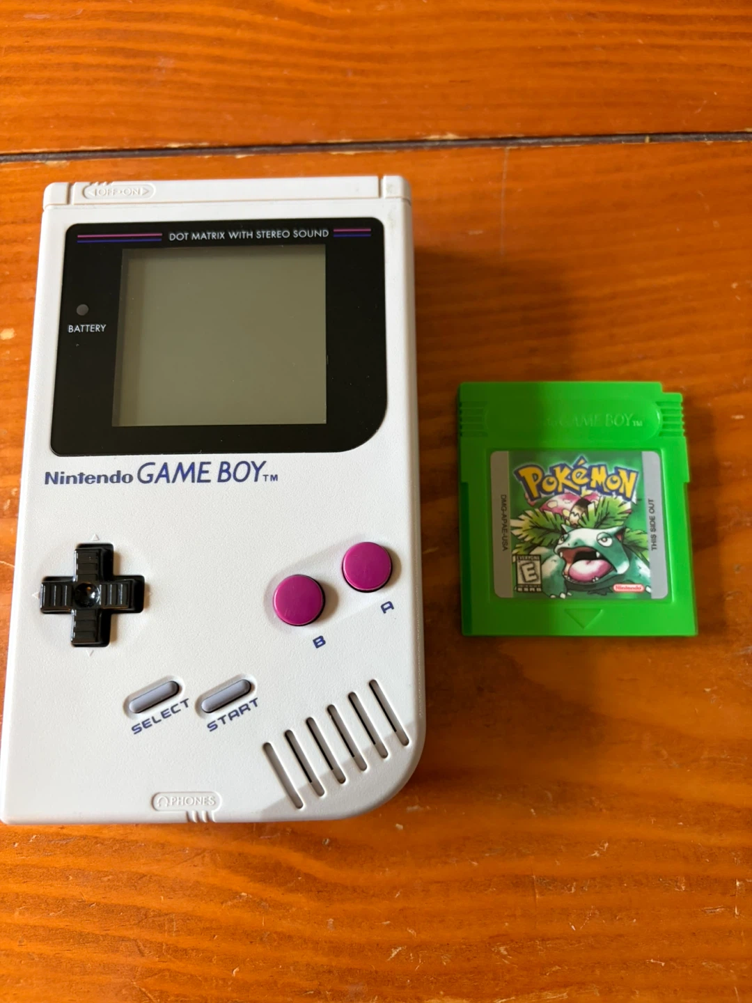 Nintendo Game Boy Original - upgraded DMG-01 with Pokémon Green