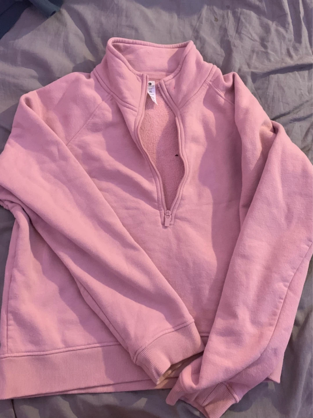 90 Degrees By Reflex Lux Fleece Camila Half Zip XL Pink