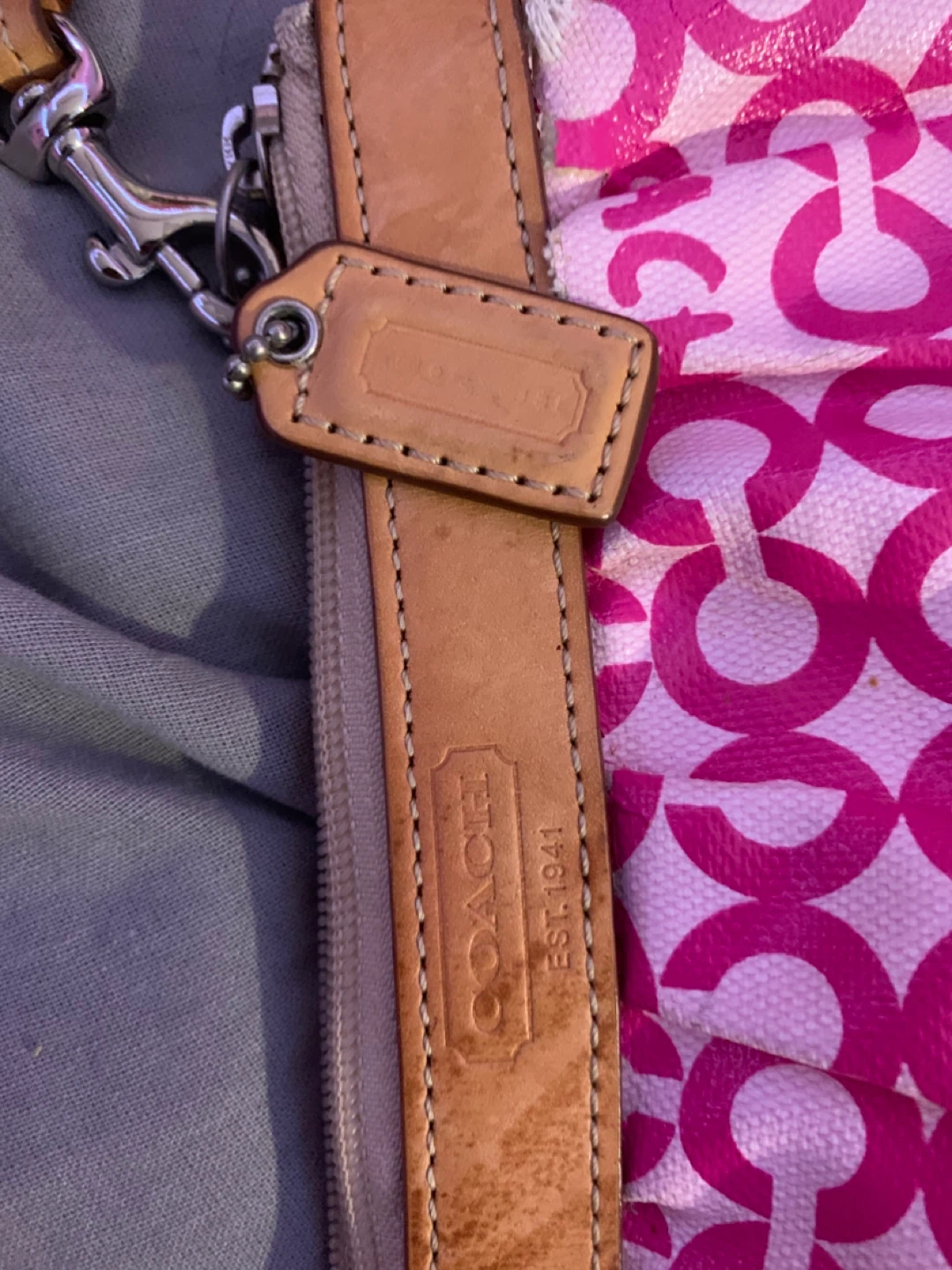 Coach Pink Signature C Wristlet Pouch - photo 3
