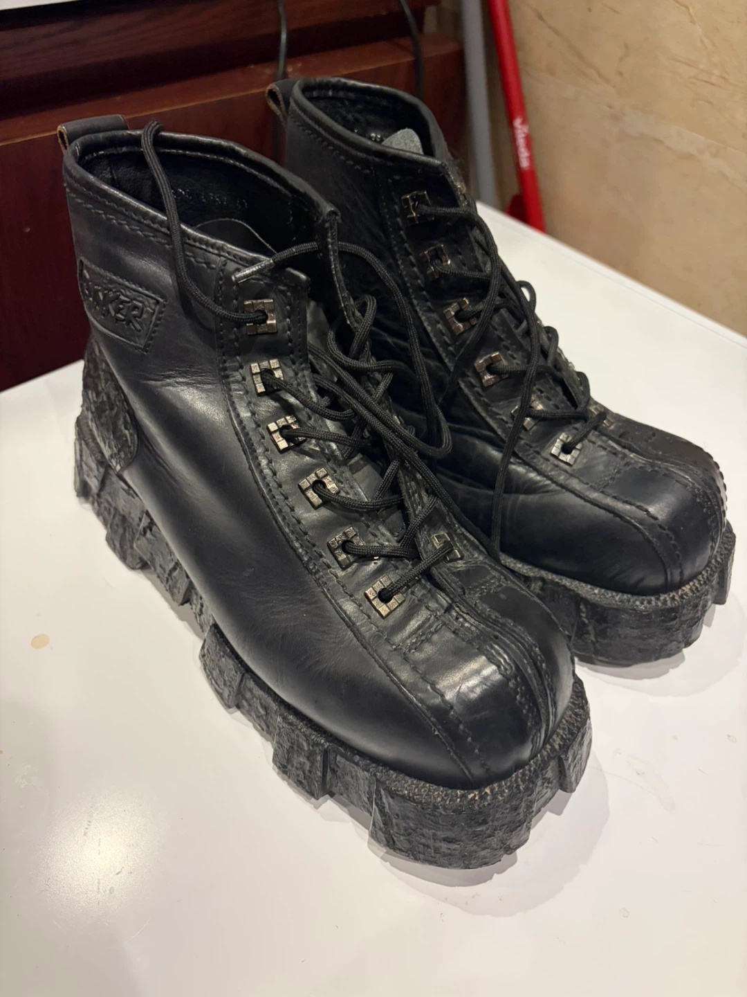 Bunker Black Leather Boots