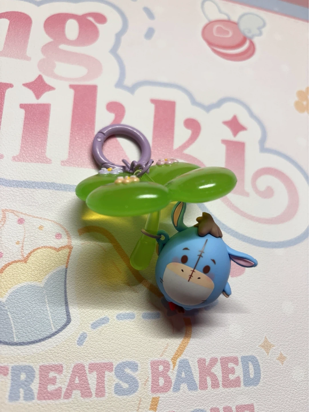 Disney Eeyore Flower Charm Keychain